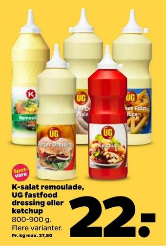 K-salat remoulade UG fastfood dressing eller ketchup