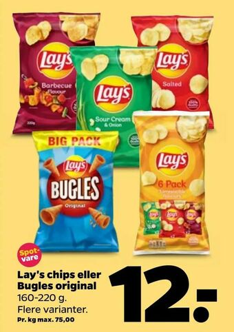 Netto Lay's chips eller Bugles original tilbud