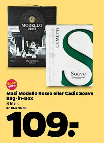 Masi Modello Rosso eller Cadis Soave Bag-in-Box
