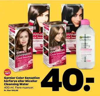 Netto Garnier Color Sensation hårfarve eller Micellar Cleansing Water tilbud