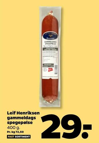 Netto Leif Henriksen gammeldags spegepølse tilbud