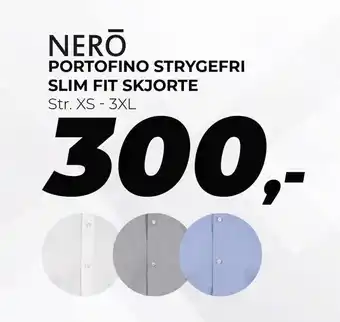 Dansk Outlet Nero portofino strygefri slim fit skjorte tilbud