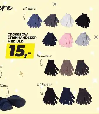 Dansk Outlet Crossbow strikhandsker m. uld tilbud