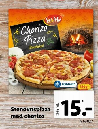 Stenovnspizza med chorizo