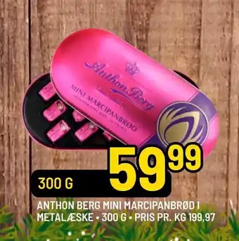 Priss Anthon Berg Mini Marcipanbrød i Metalæske 300g tilbud