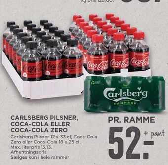 MENY Carlsberg pilsner, coca-cola el. coca-cola zero tilbud
