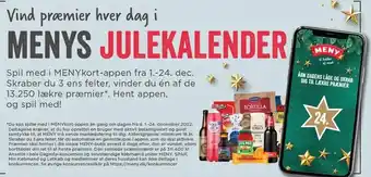 MENY Vind præmier hver dag i menys julekalender tilbud