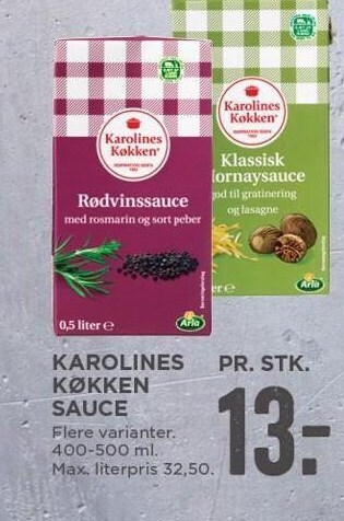 MENY Karolines køkken sauce tilbud