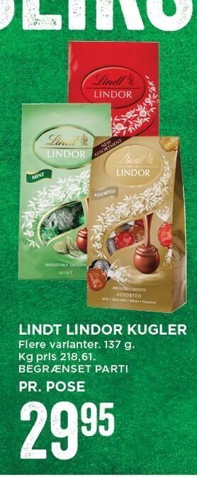MENY Lindt lindor kugler tilbud