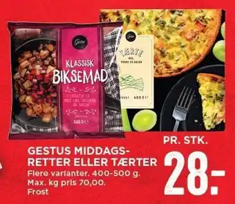 MENY Middagsretter el. tærter tilbud