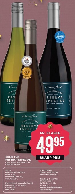 MENY Cono sur reserva especial tilbud