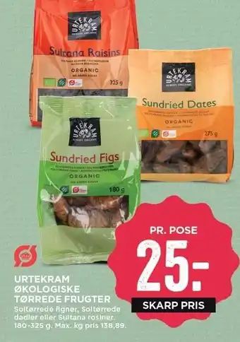 Urtekram økologiske tørrede frugter