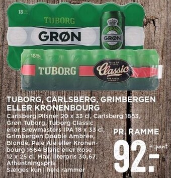 MENY Tuborg, carlsberg, grimbergen el. kronenbourg tilbud