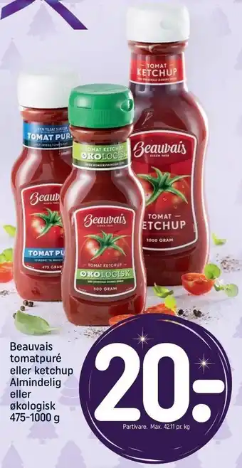 REMA 1000 Beauvais tomatpuré el. ketchup tilbud