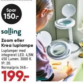 Bilka Zoom el. krea luplampe tilbud
