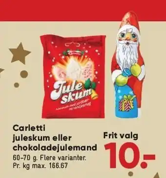 Bilka Carletti juleskum el. chokoladejulemand tilbud