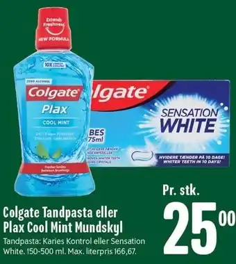 Min Købmand Colgate tandpasta el. plax cool mint mundskyl tilbud