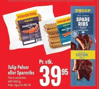 Min Købmand Tulip pølser el. spareribs tilbud