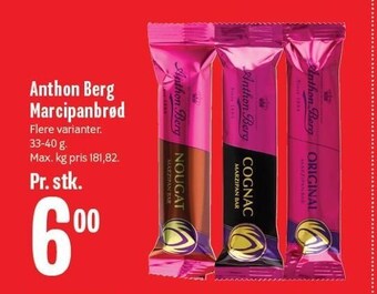 Min Købmand Anthon berg marcipanbrød tilbud