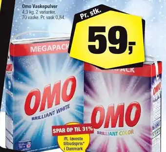 Calle Omo vaskepulver - 2 varianter tilbud