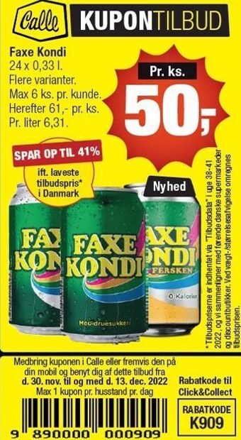 Calle Faxe kondi tilbud