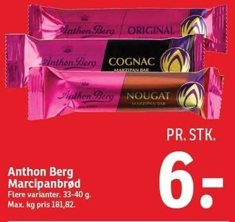 SPAR Anthon berg marcipanbrød tilbud