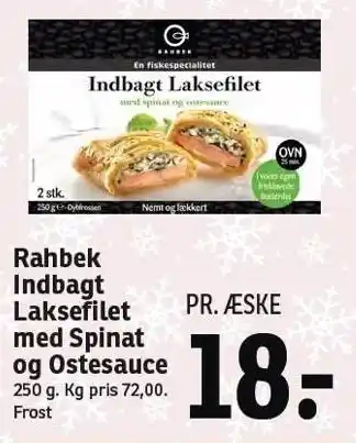 SPAR Rahbek indbagt laksefilet med spinat og ostesauce tilbud
