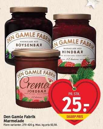 SPAR Den gamle fabrik marmelade tilbud