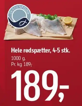 Hele Rødspætter, 4-5 stk.