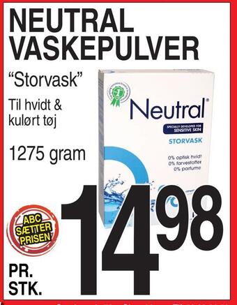 Neutral vaskepulver