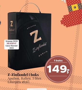 Dagli'Brugsen Z-zinfandel i boks tilbud