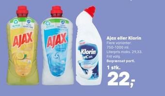 Kvickly Ajax eller klorin tilbud