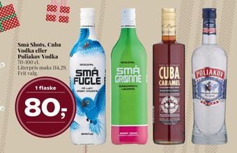 Dagli'Brugsen Små shots, cuba vodka eller poliakov vodka tilbud