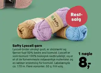 Kvickly Softy lyocell garn tilbud
