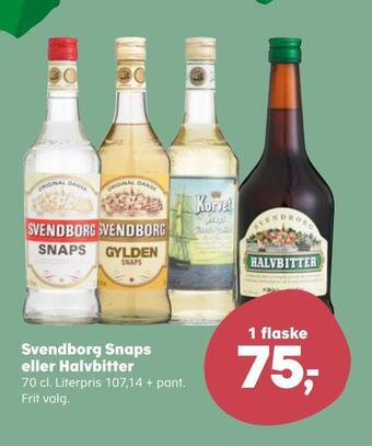 Kvickly Svendborg snaps eller halvbitter tilbud