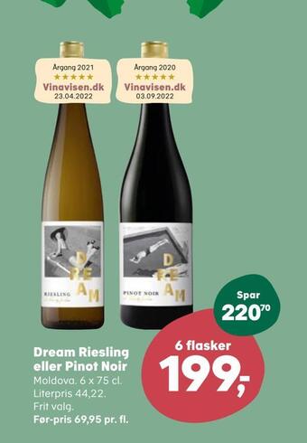 Kvickly Dream riesling eller pinot noir tilbud