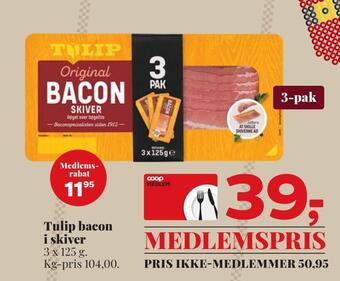 Dagli'Brugsen Tulip bacon i skiver tilbud