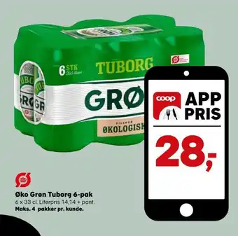 SuperBrugsen Øko grøn tuborg 6-pak tilbud