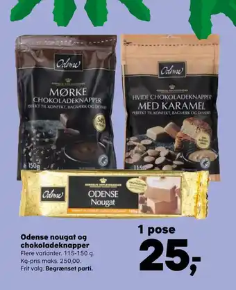 Kvickly Odense nougat og chokoladeknapper tilbud