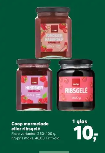 Coop marmelade eller ribsgelé