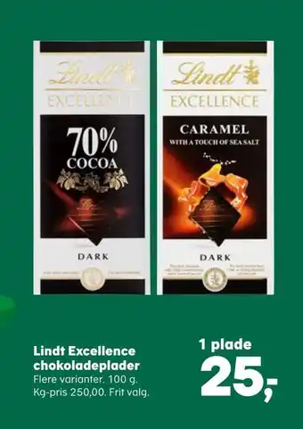 SuperBrugsen Lindt excellence chokoladeplader tilbud