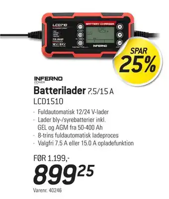 Thansen Batterilader 7,5/15 a lcd1510 tilbud