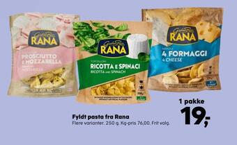 Kvickly Fyldt pasta fra rana tilbud