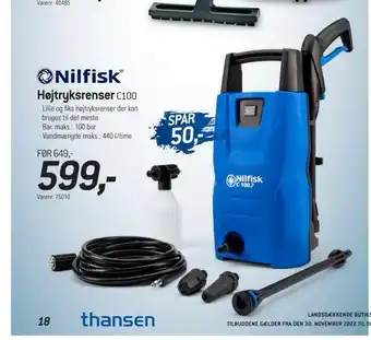 Thansen Højtryksrenser  c100 tilbud