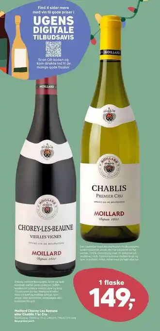 SuperBrugsen Moillard chorey les beaune eller chablis 1'er cru tilbud