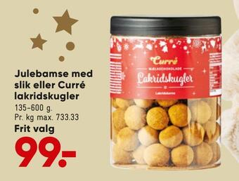 Bilka Julebamse med slik eller curré lakridskugler tilbud