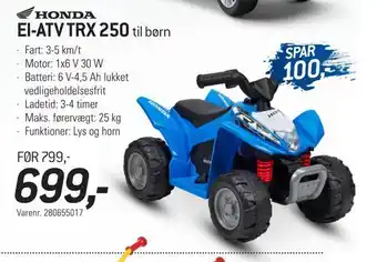 Thansen El-atv trx 250 til børn tilbud