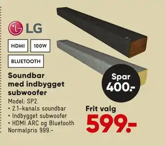 Bilka Soundbar med indbygget subwoofer tilbud