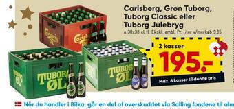 Bilka Carlsberg, grøn tuborg, tuborg classic eller tuborg julebryg tilbud