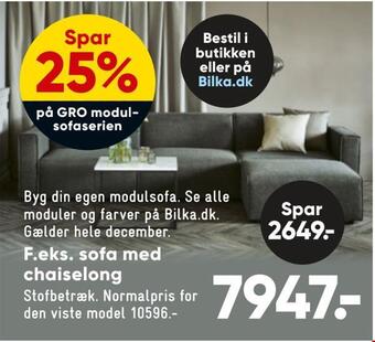 Bilka Sofa med chaiselong tilbud